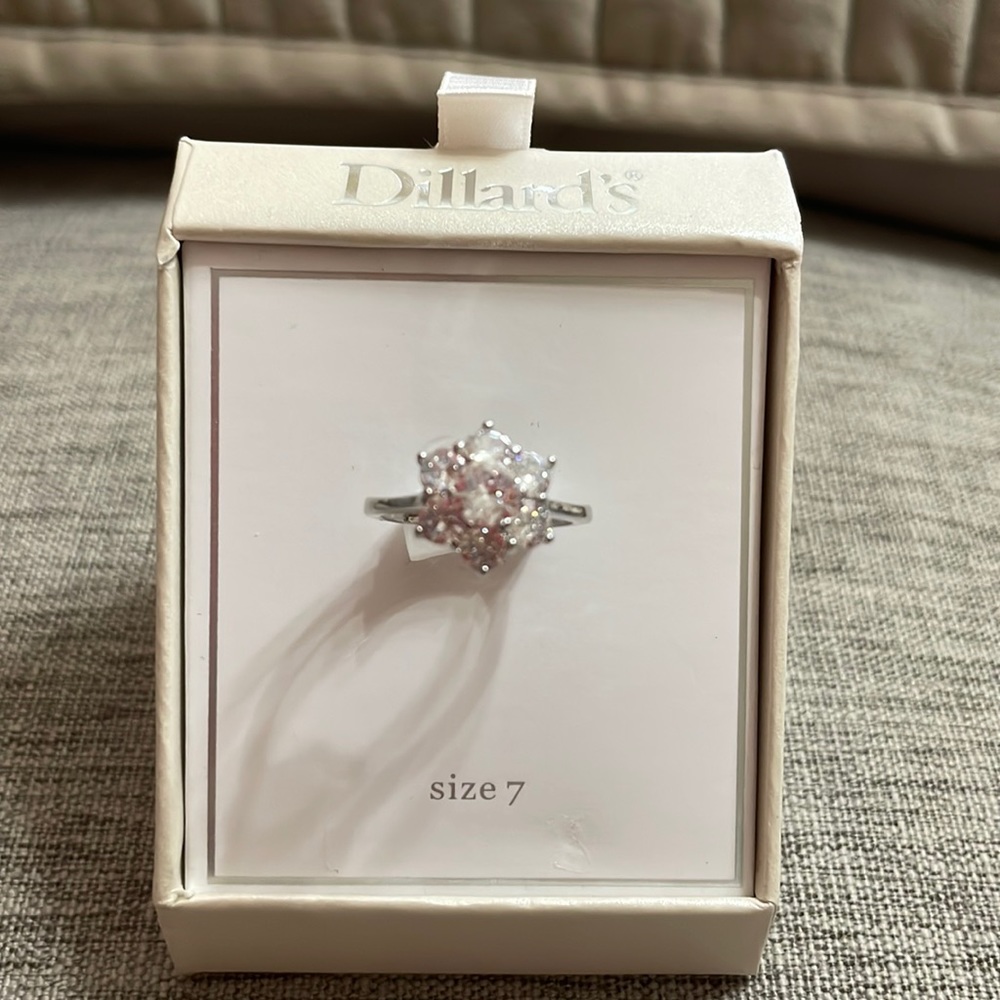 Silver cubic zirconia ring size 7